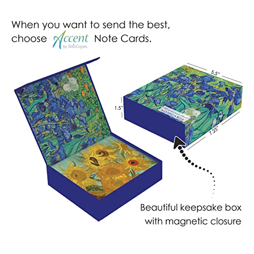 Image of RainCaper Fine Art Keepsake 5x7 Blank Stationery van Gogh Greeting Note Cards With Decorative Envelopes, Gift Boxed Set of 16 | 300 GSM Cardstock (van Gogh Favorites)
