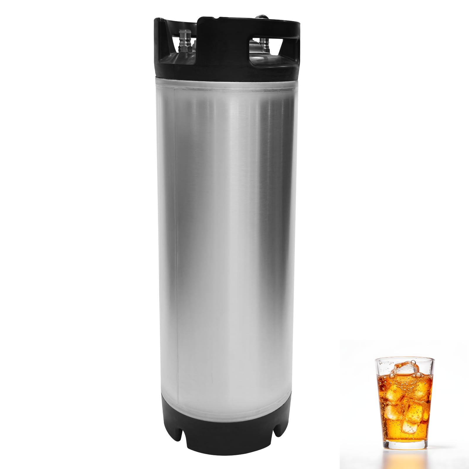 Photo 1 of Julymoda 5 Gallon Ball Lock Keg, Stainless Steel Corny Keg with Dual Rubber Handle, Equipment for Craft Beer Dispenser for Home Brew(20L)