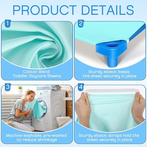 Image of Macarrie 20 Pcs Cot Sheets for Daycare Bulk - 23 inch x 51 inch, Standard Pure Cotton Soft Breathable Fitted Crib Sheet for Child Boys Girls Daycare Essential for Toddler Preschool(Multiple Colors,Cute Style)