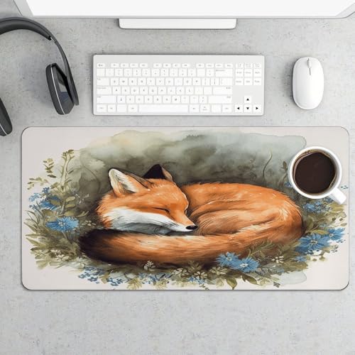 Alfombrilla para escritorio A Sleeping Fox grande de goma miniatura 5