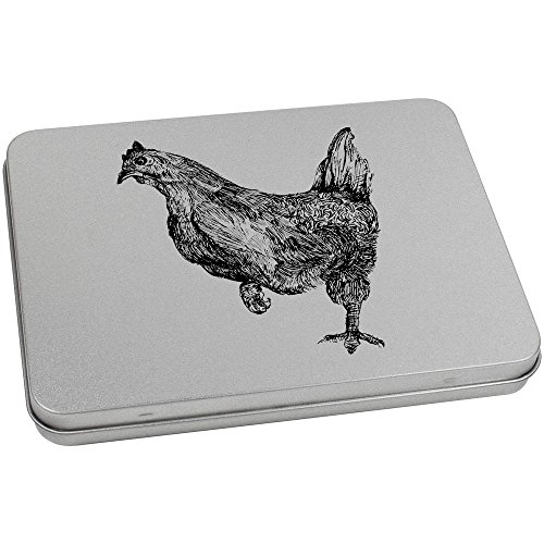 Azeeda 170mm 'Running Chicken' Metal Hinged Tin/Storage Box (TT00059372)