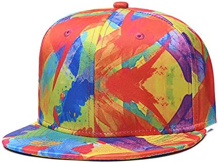 CNUSER Snapback Hats for Men Women,Fashion Baseball Cap,Hip Hop Flat Bill Brim Adjustable Dad Hats (Colorful)