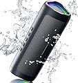 Bluetooth Speaker with HD Sound, Portable Wireless, IPX5 Waterproof, Up to 20H Playtime, TWS Pairing, BT5.3, for Home/Party/Outdoor/Beach, Electronic Gadgets, Birthday Gift (Black)