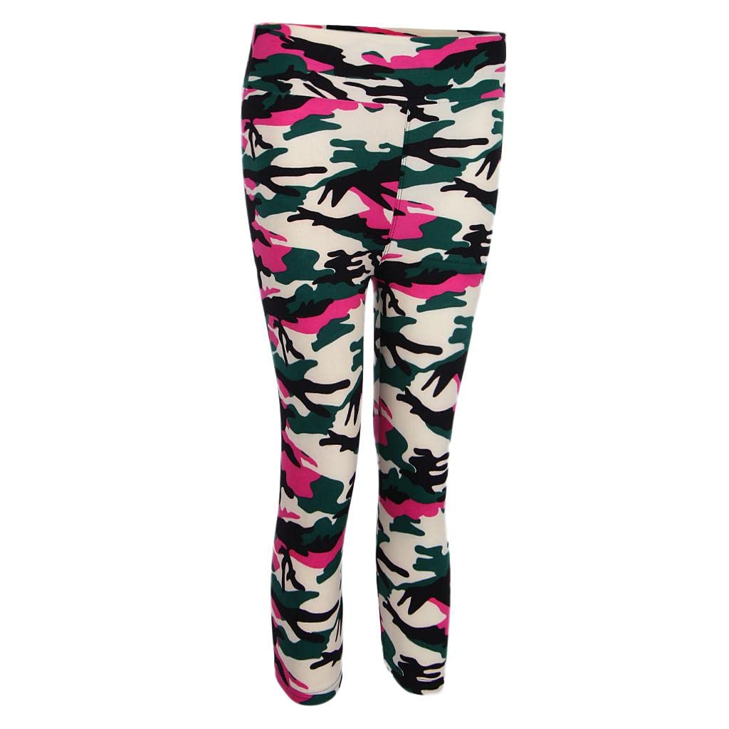 Women Printed Capri Legging 3/4 Length Skinny Yoga Pants L White Camo-image-18