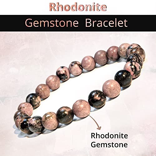 Image of ANAYA AGATE Healing Crystal Bracelet for Women and Men - 8mm Round Beaded Bracelet for Men and Women - Unisex Stretchy Gemstone Bracelet for Healing and Protection