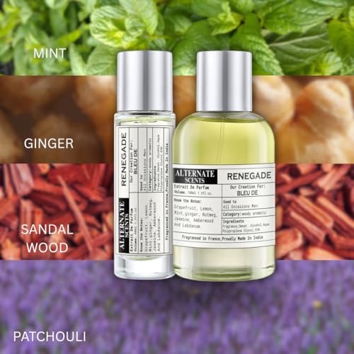 Image of Alternate Scents Renegade Long Lasting 40ml Perfume For Men |Strong& long Lasting with 30% Oil Concentration|Fresh, Woody & Citrusy| Fragrance From France | Made In India|