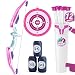 HYES Bow and Arrow for Kids, LED Light Up Archery Set with 12 Suction Cup Arrows, 1 Hanging Target, 3 Score Targets & 1 Quiver, Indoor Outdoor Sport for Boys Girls Ages 4-12, Purple