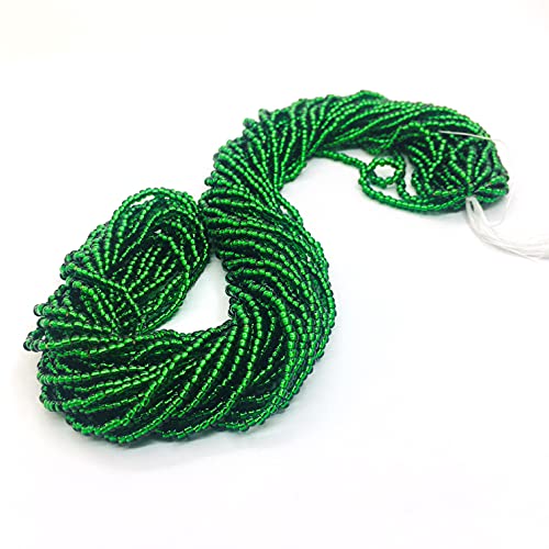 Seed Beads 2 mm Preciosa Ornela Czech 9000 Pieces CZ Glass Beads 11/0 24 on Multiple Strands (Green Silver Input) - Image 4