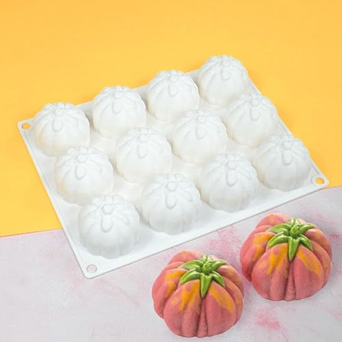 Miniatura 4 de Eforcase Moldes de silicona de calabaza 3D, molde de silicona de calabaza de Halloween, moldes para bandeja de mousse para cupcakes de chocolate,