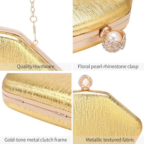 Image of RNIEGA Evening Bags For Women Formal Evening Clutch Women'S Evening Handbags, Pearl Beaded Top Handle Bag For Wedding, Prom, Party