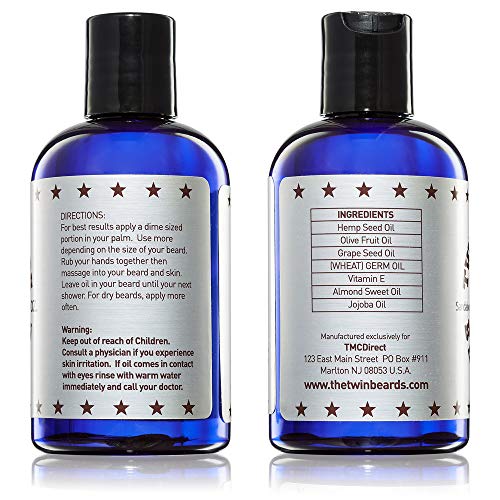 Twin Beards Sandalwood Beard Oil For Men | Beard Conditioner For Men | Essential Beard Care | Beard Softener For Men During Beard Growth | Beard Moisturizer | Mens Beard Oil Sandalwood | 4 Oz #TOP1