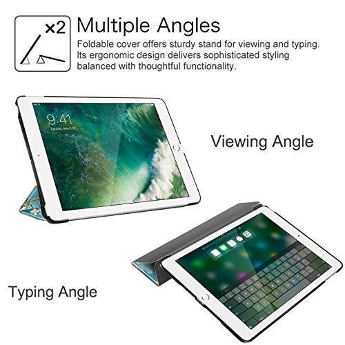 FINTIE Case for iPad 6th Generation (2018) / iPad 5th Generation (2017) 9.7 inch [Not for iPad Mini 5] - Ultra Slim Standing Cover, with Auto Wake/Sleep, Blossom - Image 5