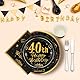 96 Stück Schwarz und Gold Geburtstag 40th Party Geschirr Set,für Kinder Geburtstag Party Tischdekoration 24 Gäste