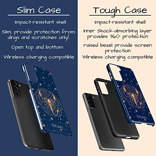 Artisticases Custom Scorpio Zodiac Sign, Astrology Personalized Name Case, Designed For Samsung Galaxy S23 Plus, S22 Ultra, S21, S20, S10, S10E, S9, S8, Note 20 Ultra, Note 10 Plus #TOP3