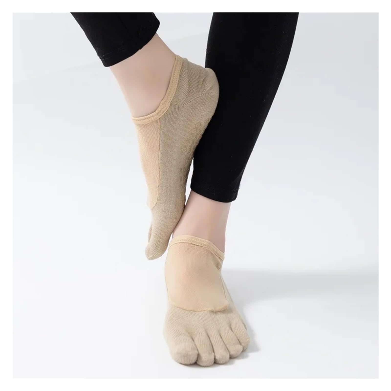 Yoga Socken Pilates Vollzehensocke Damen Yoga Zubehör Mesh Rutschfestes Silikon No-Show Five Toes Socke Sportsocken(Blue3)
