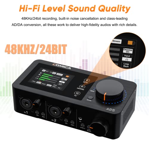 Comica Cvm-Linkflex Ad5 Usb Audio Interface For Podcasting Recording Streaming, Dual Xlr/6.35Mm Audio Interface With Denoise, Loopback, Mute, Audio Mixer For Computer Smartphone Pc Laptop #TOP1
