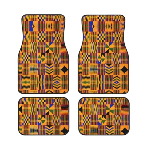 Alfombrillas universales para coche con estampado African Weaving, juego de 4 piezas