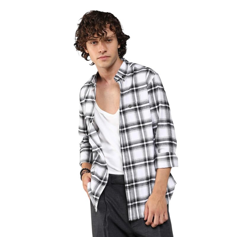 Image of CAHOOT Men's Brushed Buffalo Check Shirtfor Casual Wear | Spread Collar | Long Sleeve | Button Closure | Shirt Crafted with Comfort Fit for Everyday Wear