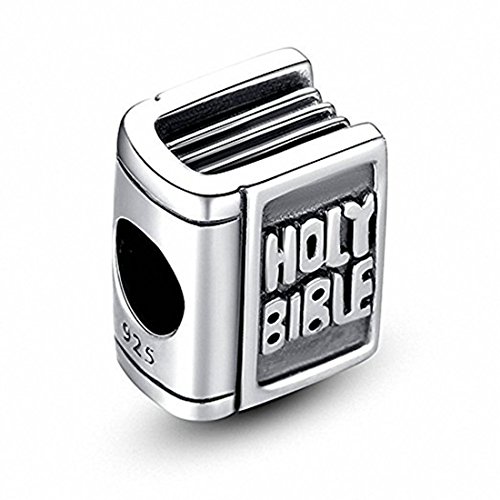 925 Sterling Silver Bible Cross Christian Keep Faith Charm for Pandora Charms Bracelet2