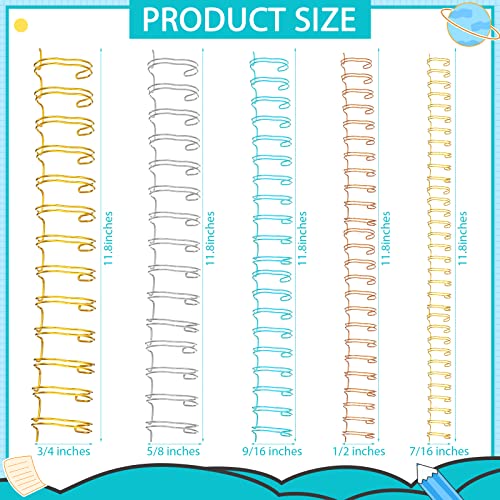 120 peças de espiral duplo para encadernação de fio de laço duplo, pentes de encadernação de fio com