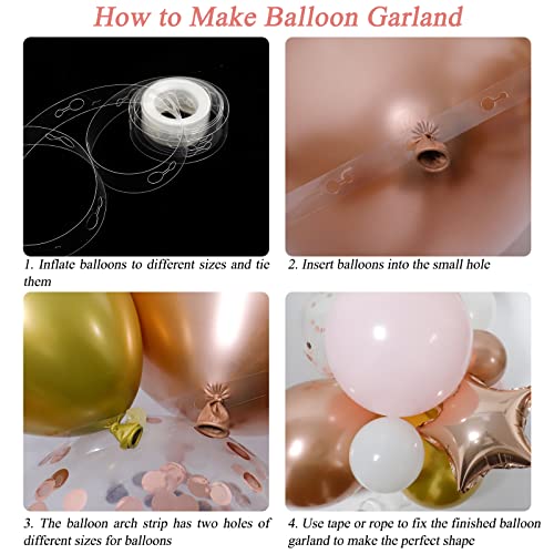 image for RUBFAC Rose Gold Balloon Garland Arch Kit with Pink Gold White Balloon