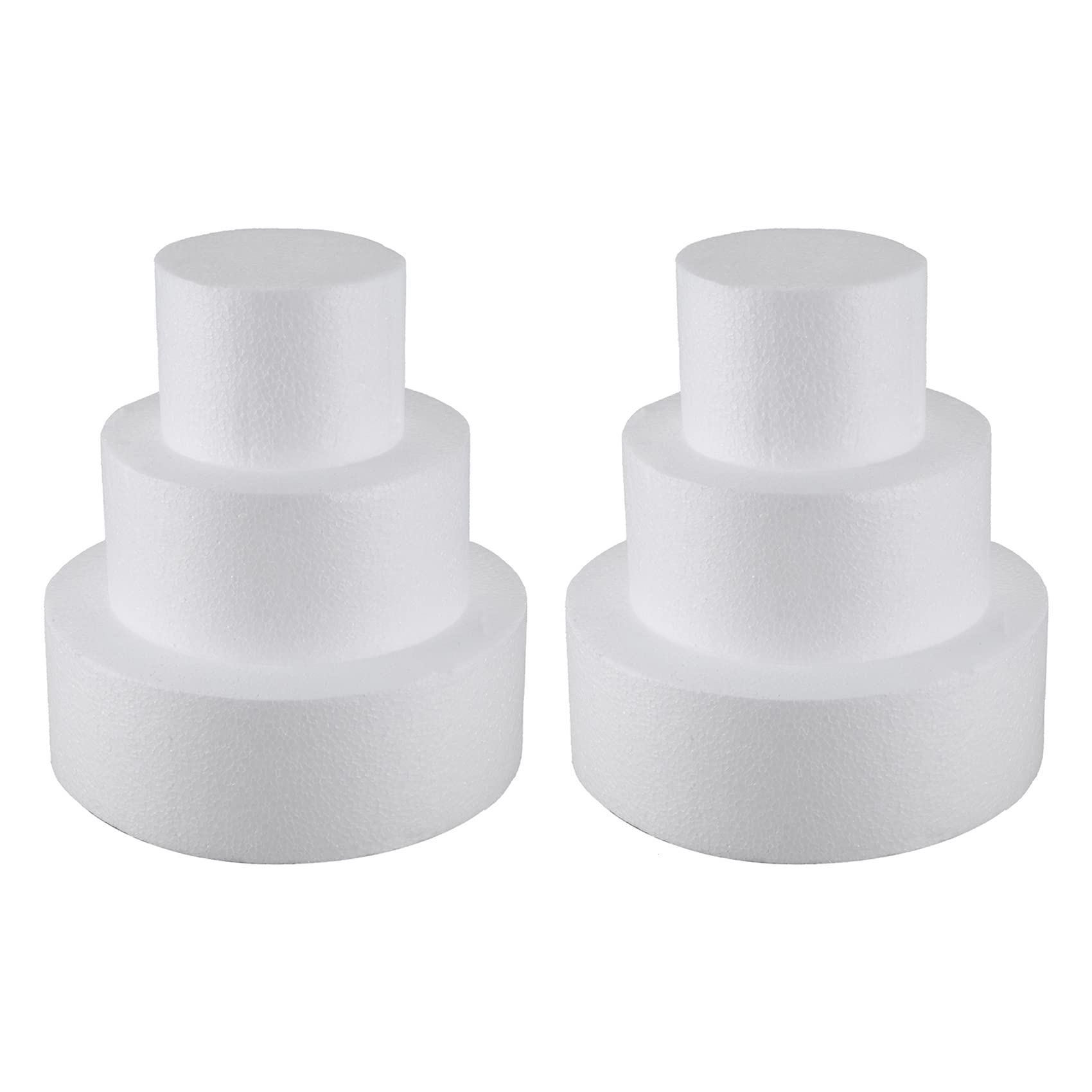 Dxoniislh White 6X Round Cake Dummy 4 Inch / 6 Inch/ 8 Inch (Cake Dummy Set 4 Inch 6 Inch 8 Inch)