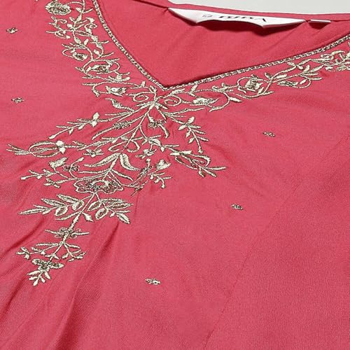 Image of BIBA Women Rayon Floral Straight Suit Set