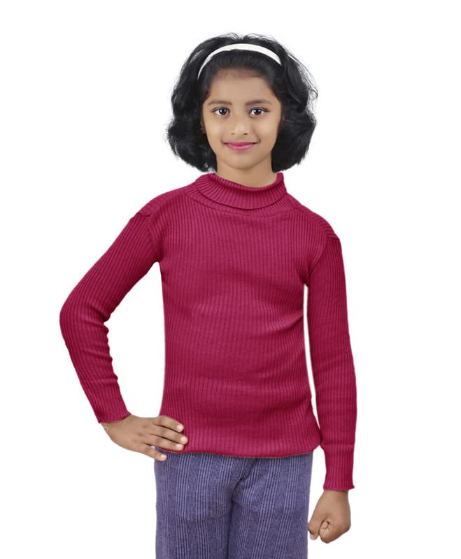 Image of IndiWeaves Girls Wollen Warm High Neck Full Sleeves T-Shirt /Inner /Skivvy for Winter (Pack of 2) Red /Purple 14-16 Years 10110-0110-IW-P2-34