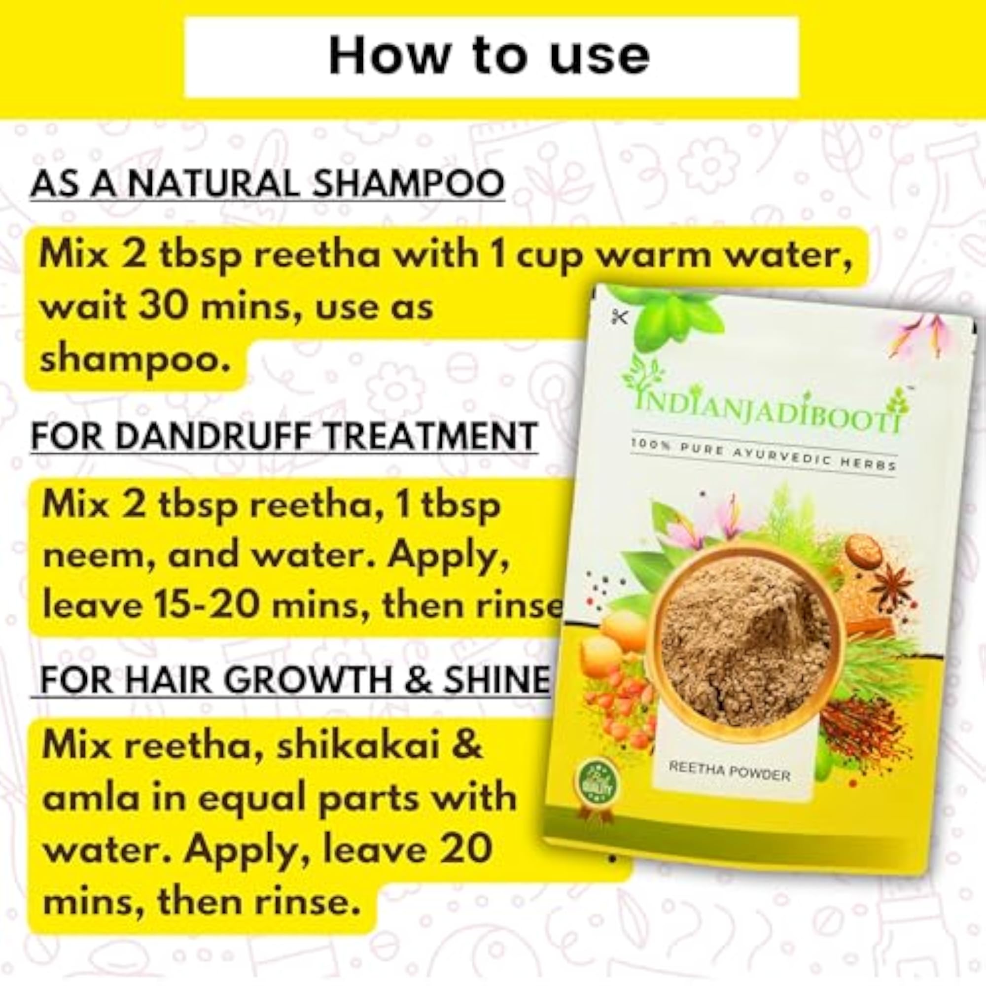 Reetha Powder for Natural Hair Care
