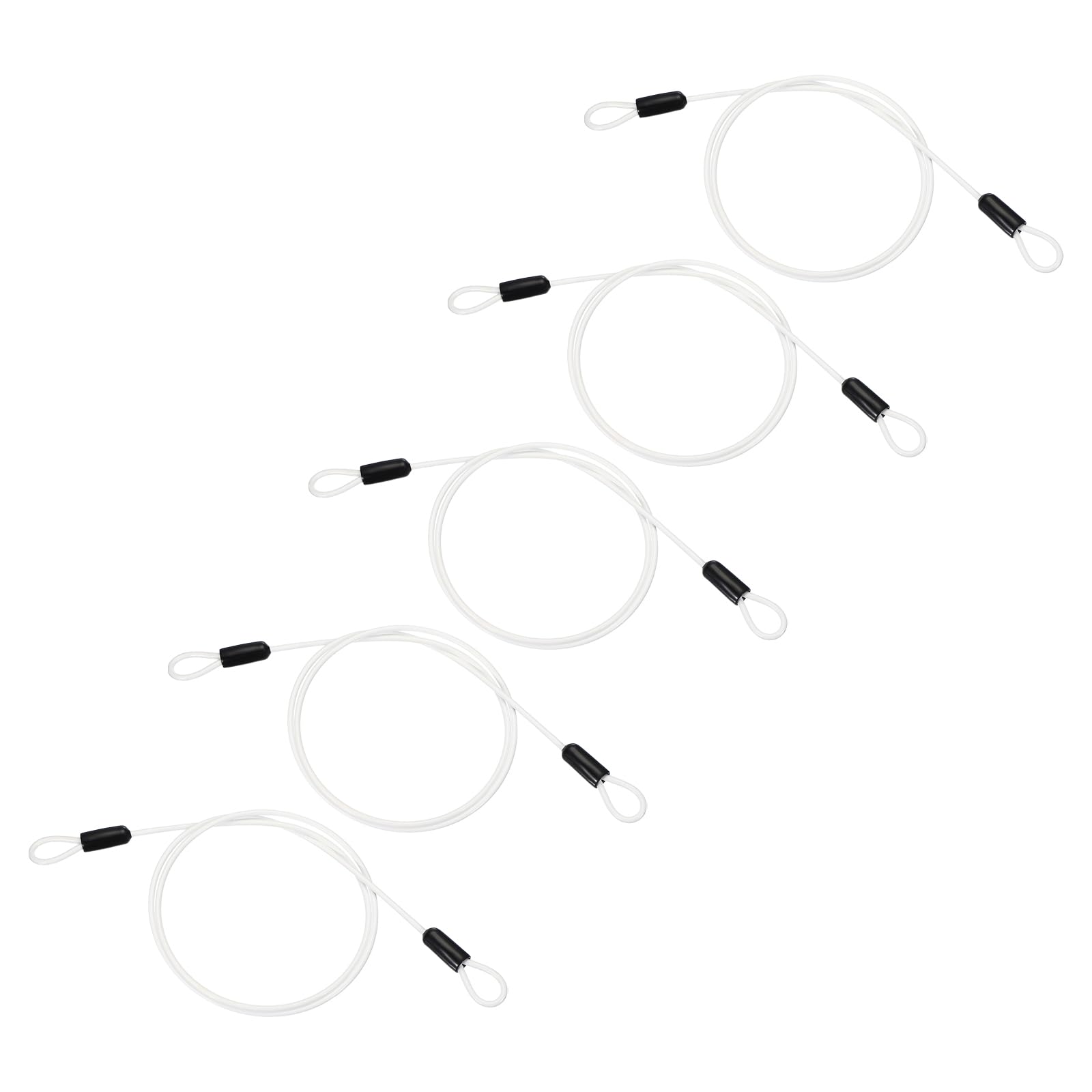 PATIKIL 3/16" Dia Vinyl Coated Stainless Steel Cable with Loops