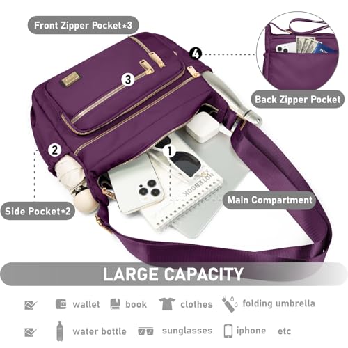 Image of NPBAG Crossbody Bag for Women, Shoulder Purse Handbag Messenger Bag, Trendy Pocketbooks, Waterproof and Multi-Pockets