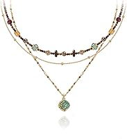 MASW Boho Layered Retro Multi-Layer Beaded Gold-Plated Necklace M3396 - Fashion Women's Pendant Jewelry