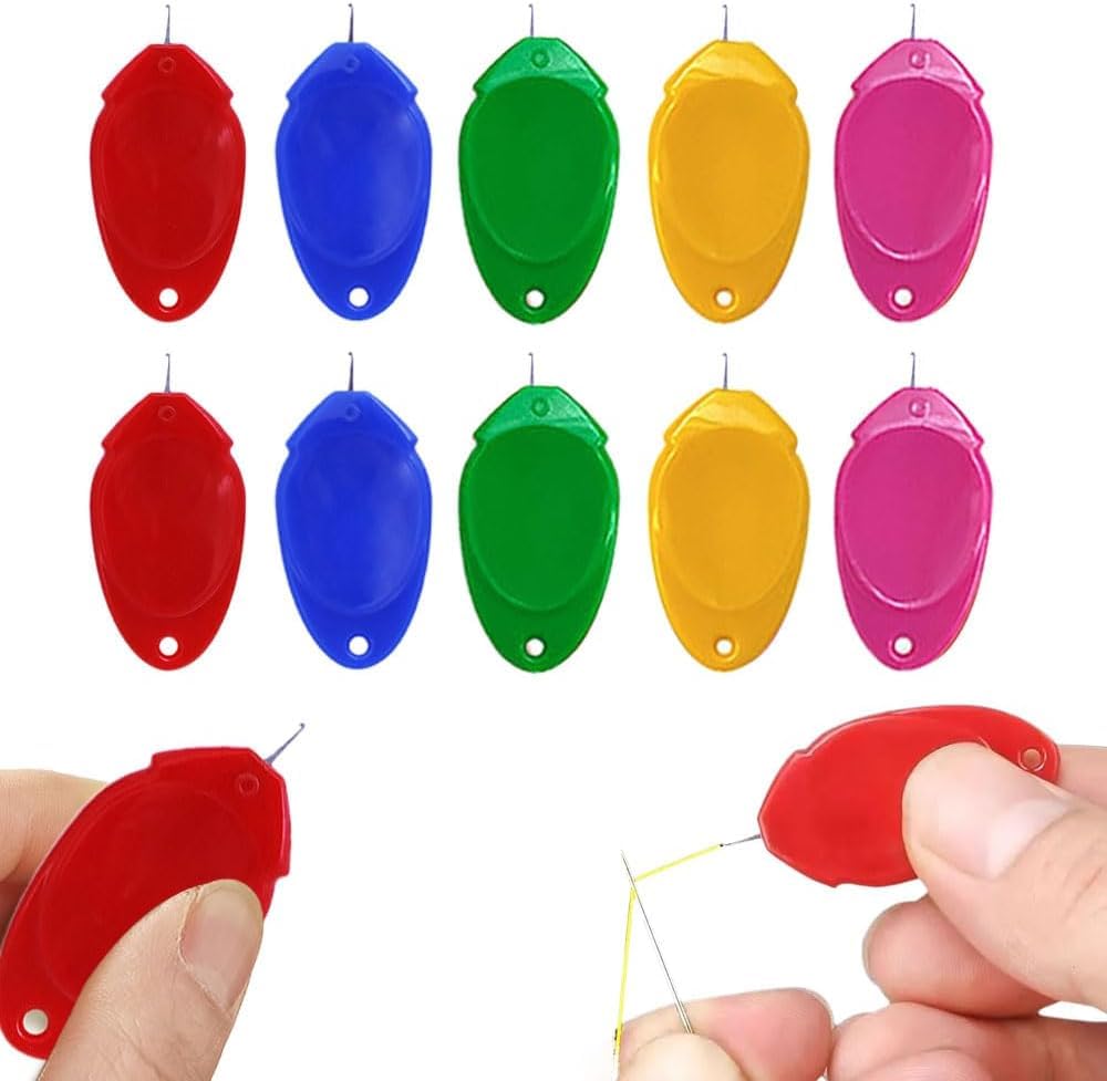 RIANZ Sewing Machine Needle Threader, Sewing Needle Threader Handheld Sewing Tools, Machine Accessories, Embroidery Simple Needle Threader Tool for Beginners (Multi Color-Pack of 5)