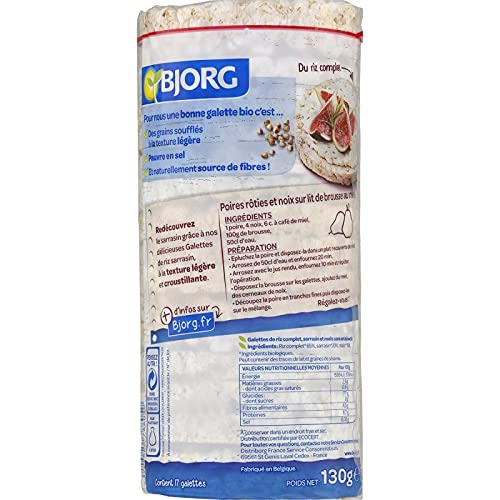 BJORG - Galettes Au Sarasin Sans Sel Bio Sans Gluten 130G - Lot De 4 - Offre Special
