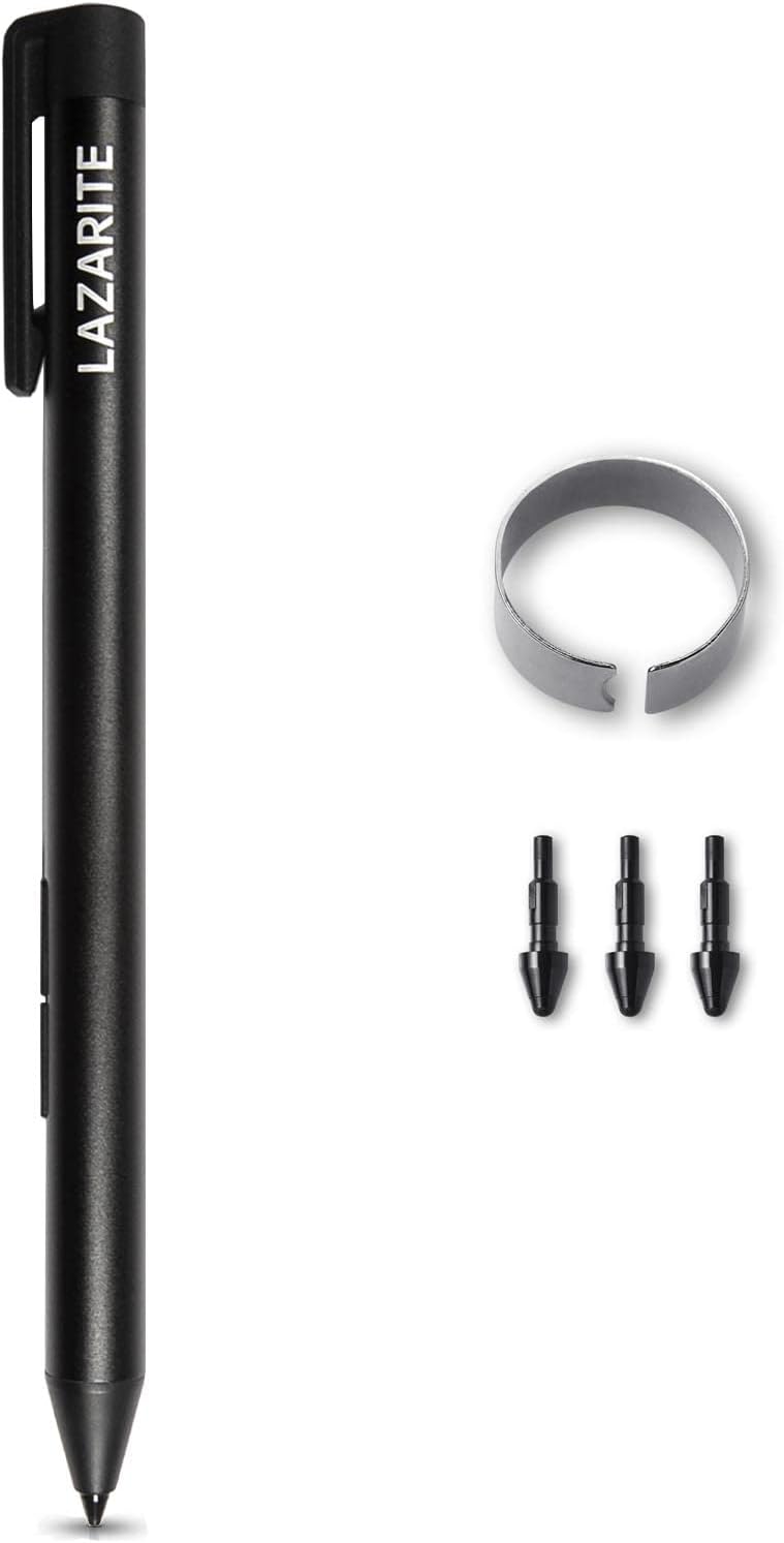 LAZARITE M Pen Black and 3 Extra Tips, Accessories for Microsoft Surface, Lenovo Yoga, HP Envy Spectre, Asus zenbook vivobook.