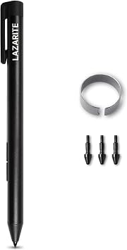 LAZARITE M Pen Black and 3 Extra Tips, Accessories for Microsoft Surface, Lenovo Yoga, HP Envy Spectre, Asus zenbook vivobook.