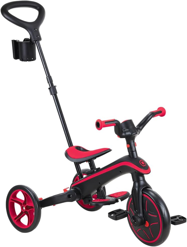 Guided Trike mode with parent handle and child on pedals