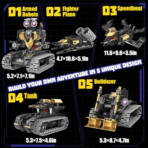 STEM Robot Building Kit for Kids Ages 6-14 | 323 PCS 5-in-1 | 4 Control Modes | APP & Remote Control | Rechargeable Coding Robot Toy | Engineering Educational Gift for Boys Girls - Image 6