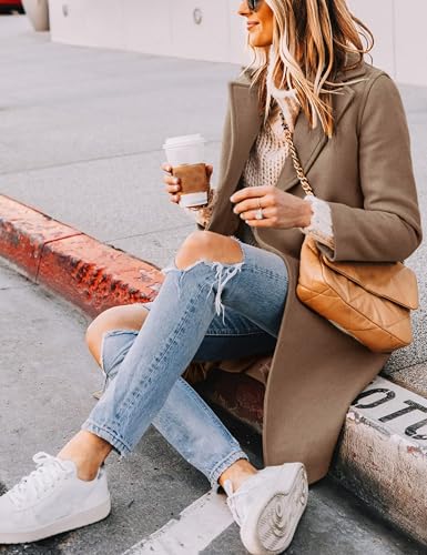 Yidarer Women's Winter Wool Coat Mid-Long Notch Lapel Single Breasted Peacoat Casual Trench Coats Outwear3