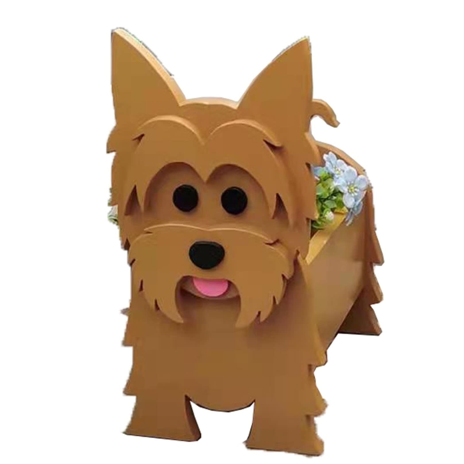 TTiiLoe Cute Dog Planter, West Highland White Terrier Plant Pots, PVC Herb Garden Flower Pots, Dog Cartoon Shaped Plant Container Holder, Gifts for Pet Lovers, 43x25cm/16.92x9.84in