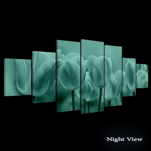 Miniatura 10 de Startonight Enorme lienzo para pared, diseño de flor de lirio abstracto, decoración grande del hogar de Estados Unidos, arte sorpresa de doble