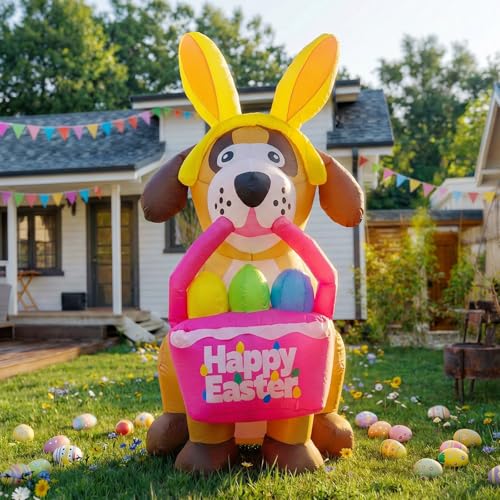 6ft LED Easter Dog Inflatable - 50% OFF
