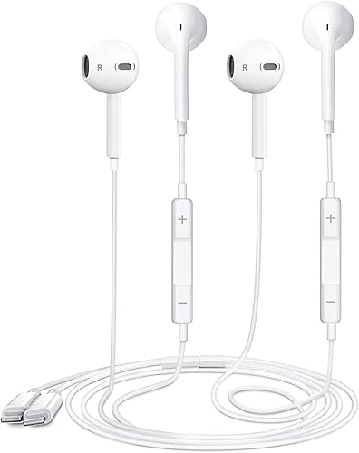 Paquete de 2 auriculares Apple con cable Certificado Apple MFi Auriculares para iPhone con conector Lightning (micrófono integrado, control de