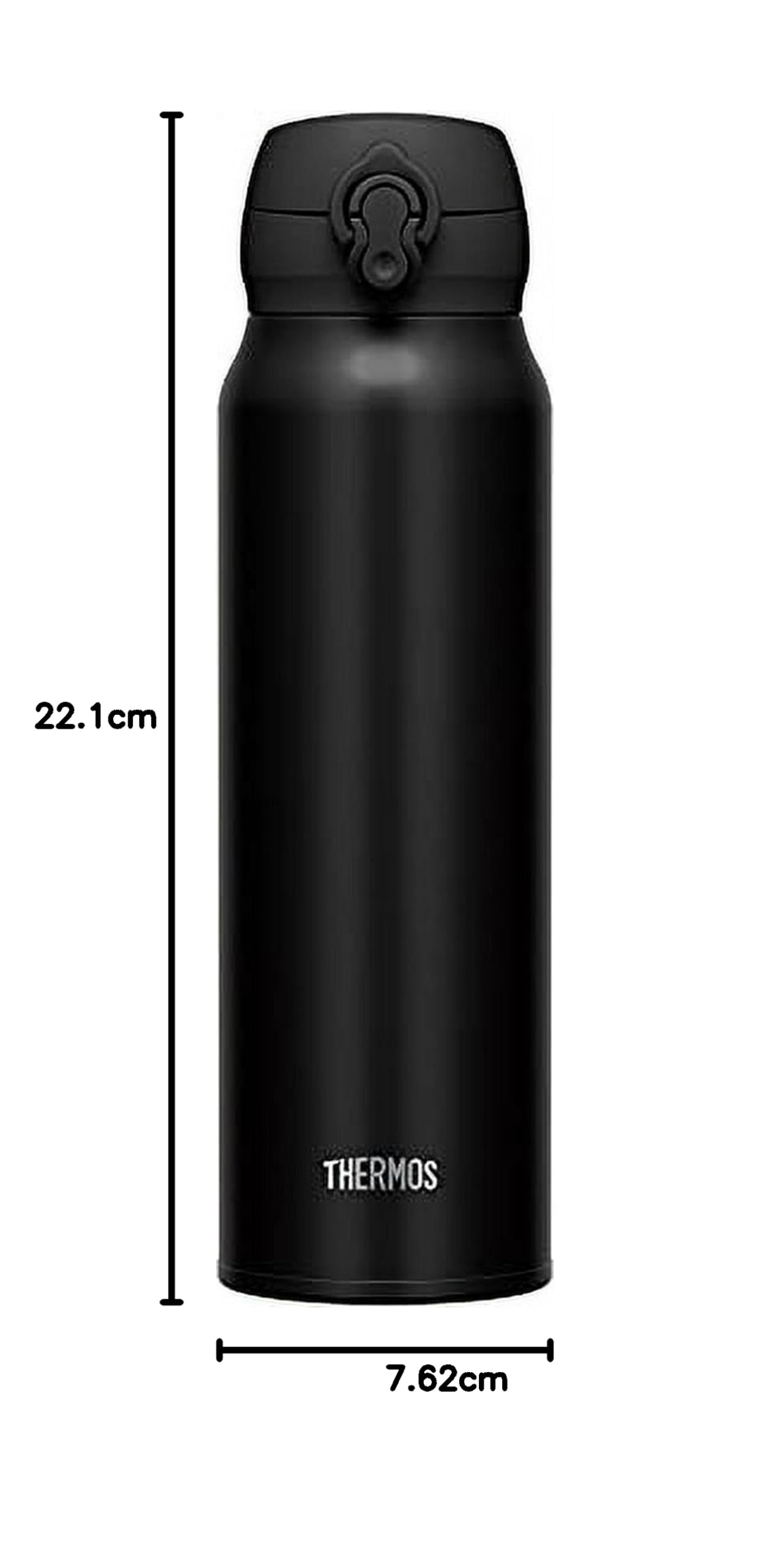 Thermos JNL-755 DPBK Wasserflasche, vakuumisolierter Reisebecher, 750 ml, Tiefschwarz