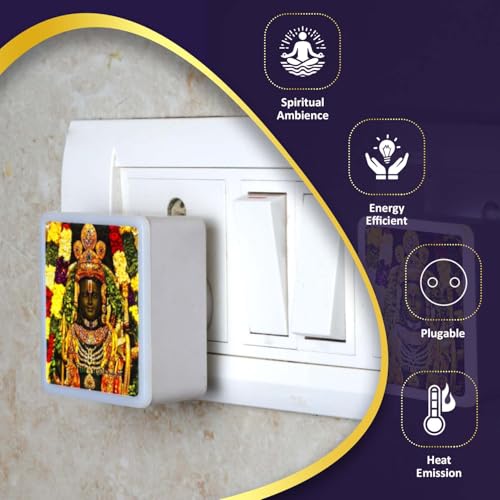 Image of Lexton Ram Lalla Fancy LED Night Lamp Light with 2 Pin Socket | 0.5 Watt, 230V Lamp for Spiritual Ambiance, Home Decoration | (Warm White, Pack of 1)