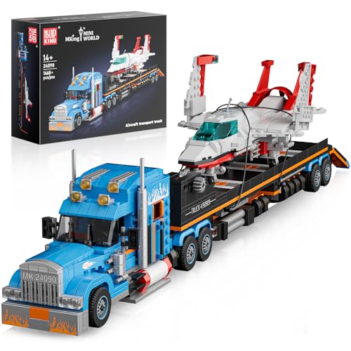 Mould King Flugzeugtransport LKW Modell Baustein Kit für 14+ Kreative Technik Klemmbausteine Set 1468 Stücke Für Erwachsene/Sammler