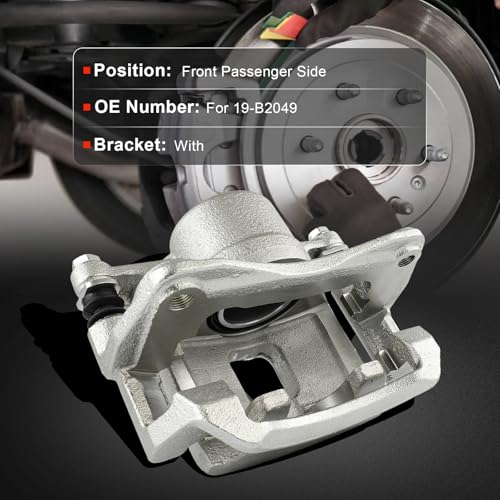 Image of cciyu Front Right Disc Brake Caliper Assembly with Bracket 19-B2049 | For Chevy For Prizm L4 1.8L 1998-2002, For Toyota For Corolla L4 1.8L 1998-2002