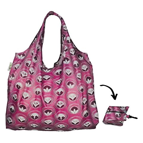 Re-Uz Lifestyle XL Shopper - Flower Power Grape - Eco Friendly Reusable Foldable Shopping Grocery Bag Cover