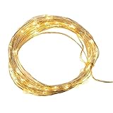 LAFALA Christmas lights LED SopoTek 13ft 40 LEDS Starry Lights Fairy Lights Copper LED Lights Strings AA Battery Powered Ultra Thin String Wire 40 Leds Warm white