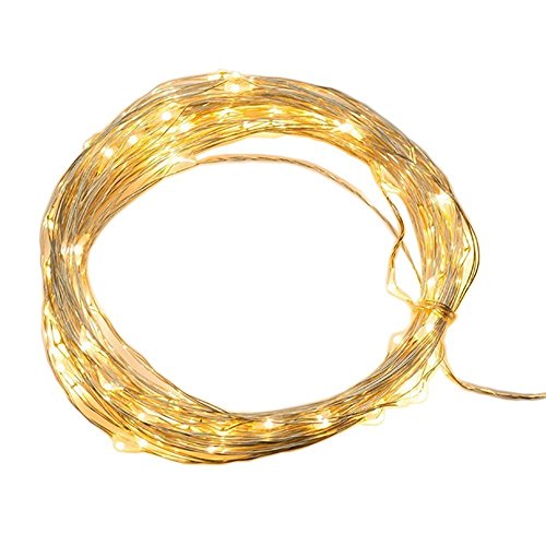 LAFALA Christmas lights LED SopoTek 13ft 40 LEDS Starry Lights Fairy Lights Copper LED Lights Strings AA Battery Powered Ultra Thin String Wire 40 Leds Warm white